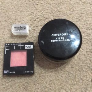 Powder, Blush, and eyebrow pencil sharpener